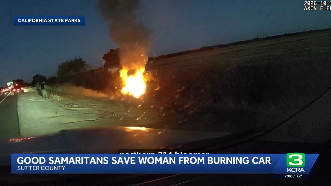Officers rescue woman from burning car — WISN 12 Milwaukee, Pasadena Community news